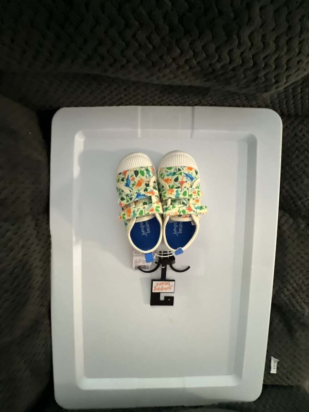 Jumping Beans Toddler Boys Dinosaur Print Double Strap Canvas Sneakers